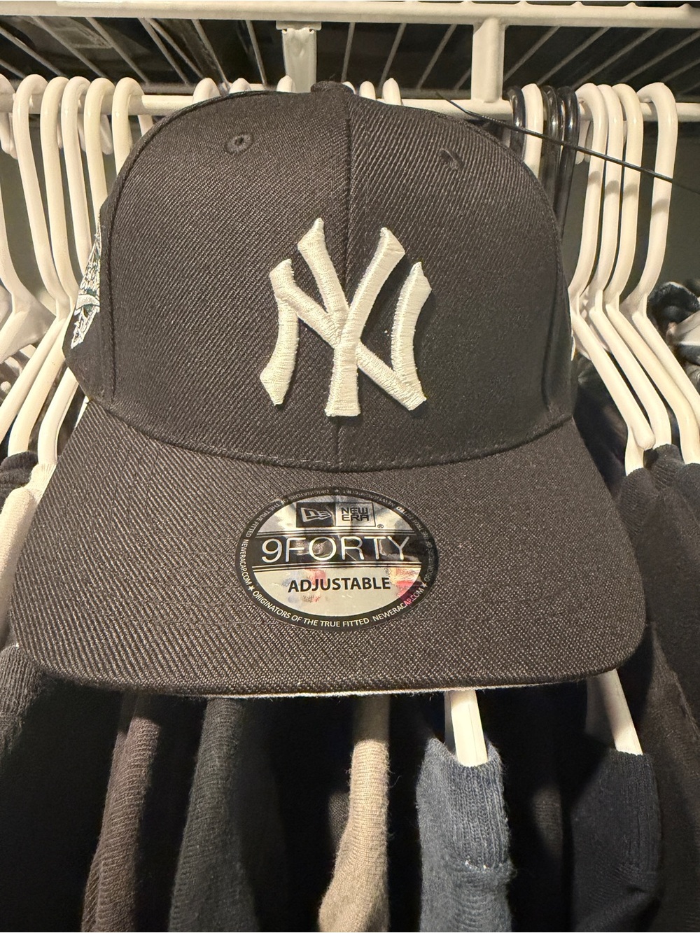 New Era Kids Black Baseball Cap with White NY Logo